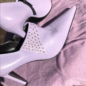 Casadei Soft leather lilac booties